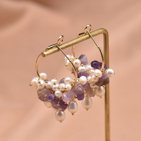Pearl earrings high-end 925 silver flower earrings wholesale retro European and American style design handmade jewelry wholesale